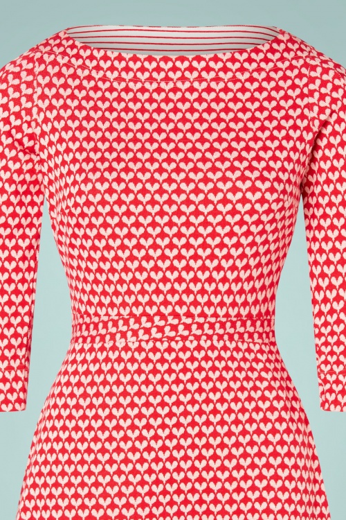 Blutsgeschwister - 60s Mod A Hula Dress in Sweet Hearts Red 3