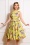 50s Josie Floral Swing Kleid in Gelb