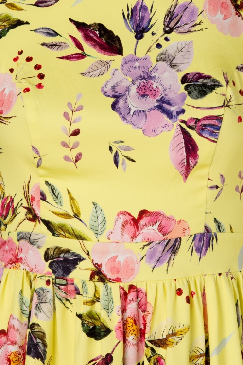 Hearts & Roses - Josie swingjurk met bloemenprint in geel 5