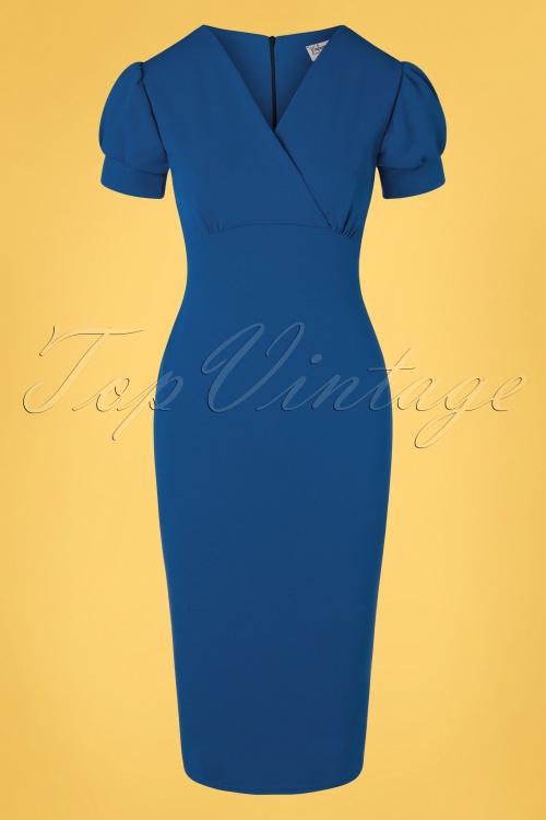 Vintage Chic for Topvintage - 50s Fauve Pencil Dress in Royal Blue