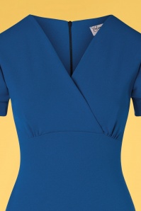 Vintage Chic for Topvintage - 50s Fauve Pencil Dress in Royal Blue 2