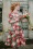 TopVintage exclusive ~ 50s Adriana Floral Long Sleeve Swing Jurk in Groen