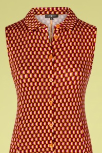 Surkana - 70s Selly Sleeveless Jumpsuit in Orange 2