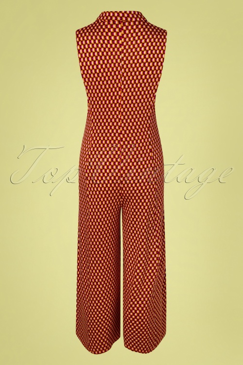 Surkana - 70s Selly Sleeveless Jumpsuit in Orange 4