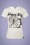 T-Shirt Happy Wife Années 50 en Blanc Cassé