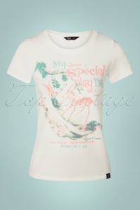 Queen Kerosin - 50s Special Play Date T-Shirt in Off White