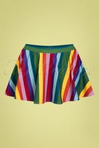 Collectif Clothing - Rainbow Stripes High Waist Baderock in Multi 2