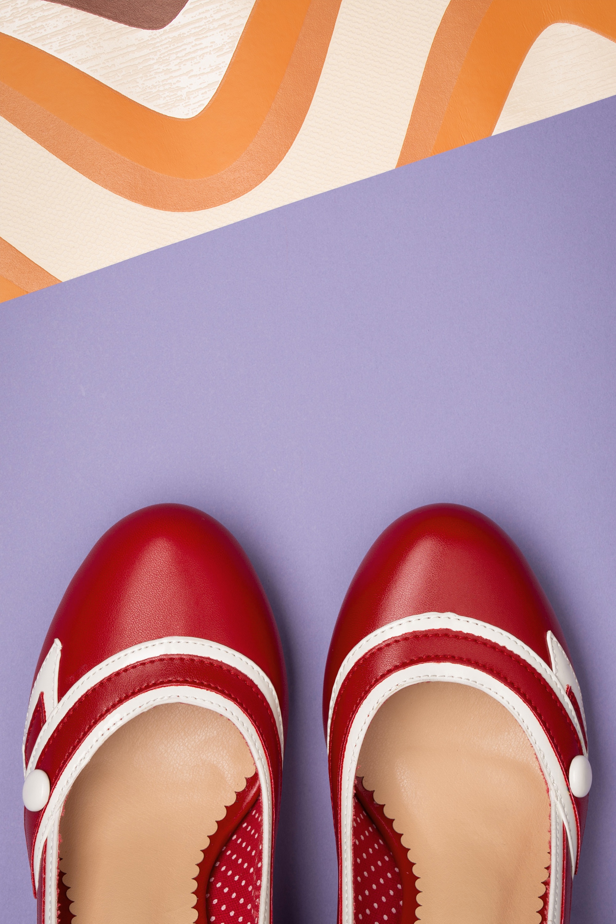 Banned Retro - Nautical Kelly Lee pumps in rood 3