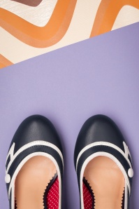 Banned Retro - 50s Nautical Kelly Lee Pumps in Navy 3