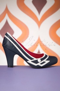 Banned Retro - 50s Nautical Kelly Lee Pumps in Navy 4
