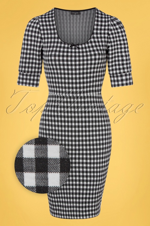 Vive Maria - 60s Vichy Etui Dress in Black and White 2