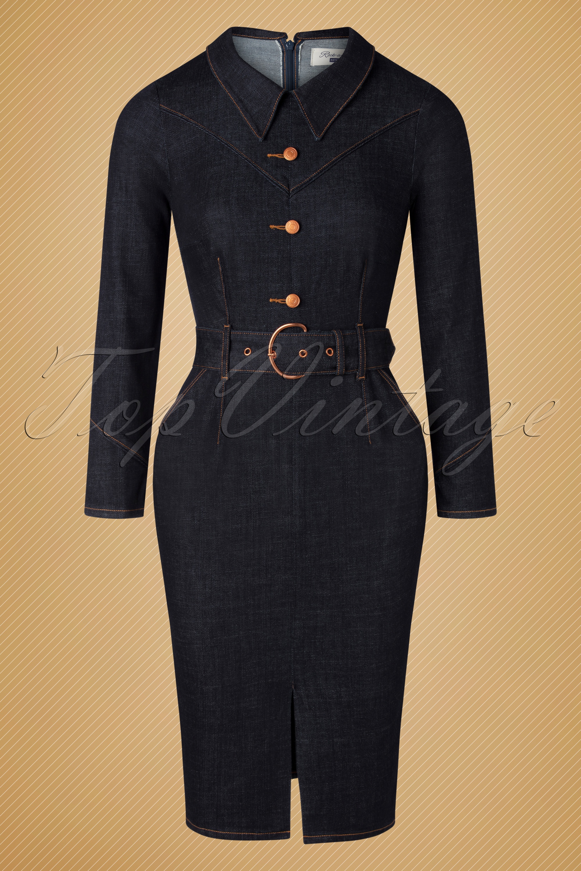 Rock-a-Booty - Dolly penciljurk in donker denim 4