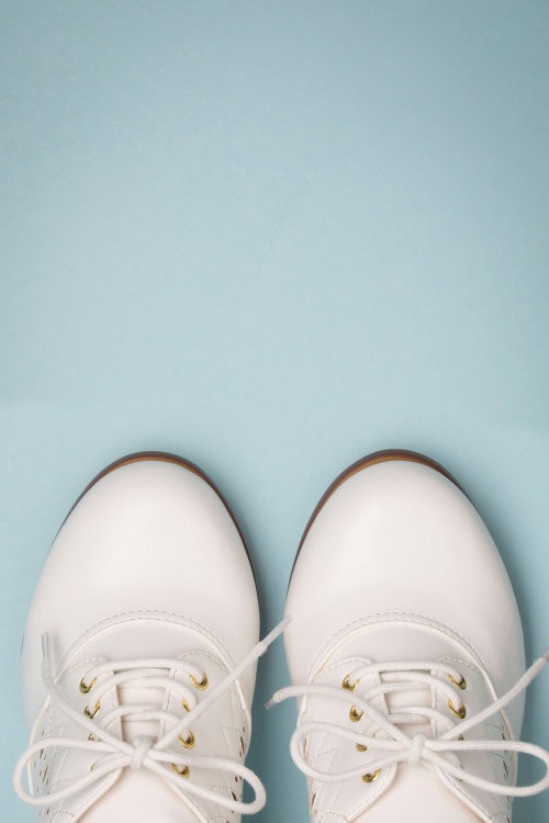 B.A.I.T. - 40s Rosie Oxford Shoe Booties in White 3