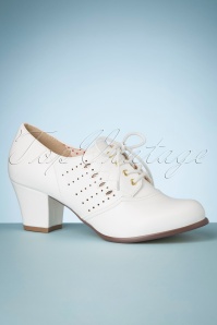 B.A.I.T. - 40s Rosie Oxford Shoe Booties in White 2