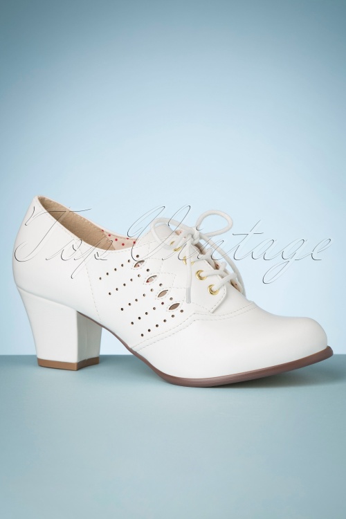 B.A.I.T. - 40s Rosie Oxford Shoe Booties in White 2