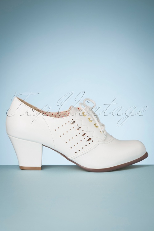 B.A.I.T. - 40s Rosie Oxford Shoe Booties in White 4