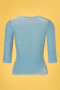 Vintage Chic for Topvintage - Suzie Samt Shirt in Hellblau 2