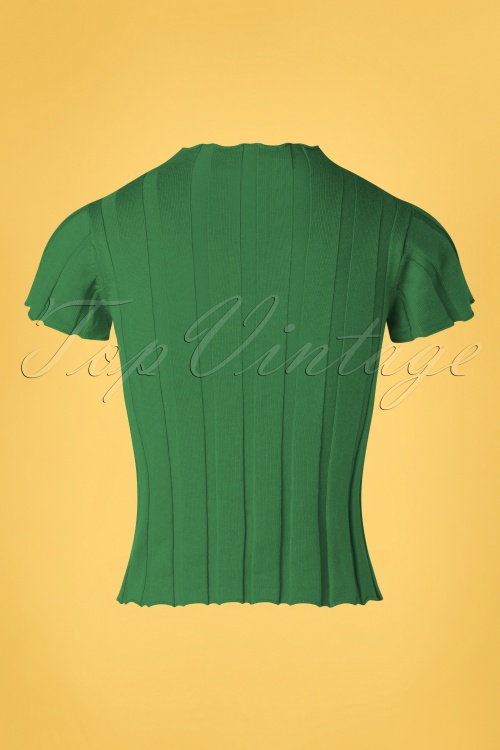 Compania Fantastica - 60s Curly Knitted Top in Emerald 2
