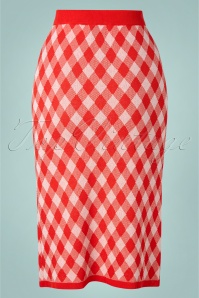 Compania Fantastica - 60s Celine Check Skirt in Red 3
