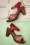 Karina Leather Platform Sandals Années 60 en Rouge