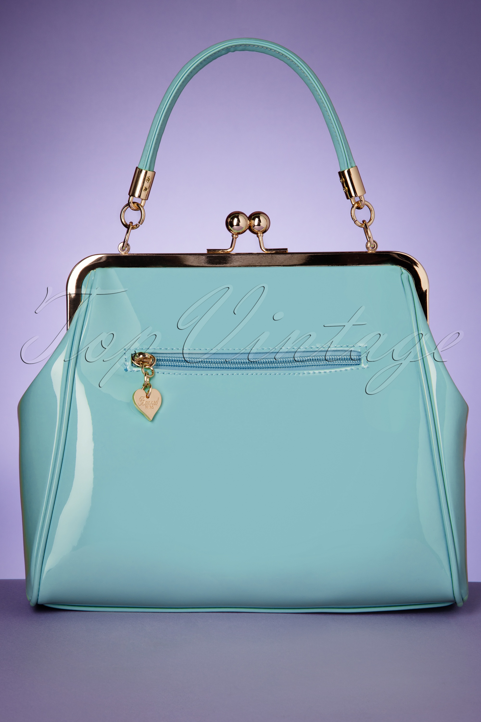 Banned Retro - American Vintage Patent tas in mintblauw 3