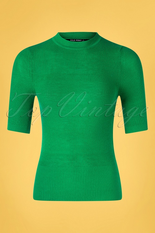 Wild Pony - 60s Trixie Top in Emerald Green