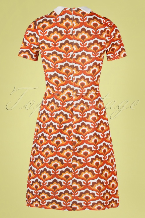 Vintage Chic for Topvintage - 60s Rizza Retro Dress in Ivory and Orange 4
