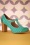 60s Yerba Suede T-Strap Pumps in Turquoise