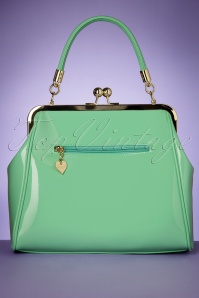 Banned Retro - 50s American Vintage Patent Bag in Mint Green 5