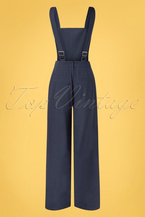 Banned Retro - 50s Starboard Dungarees in Navy 4