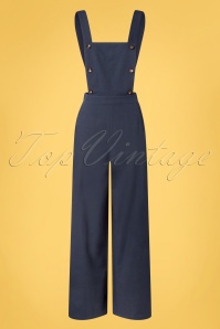 Banned Retro - Starboard dungarees in marineblauw