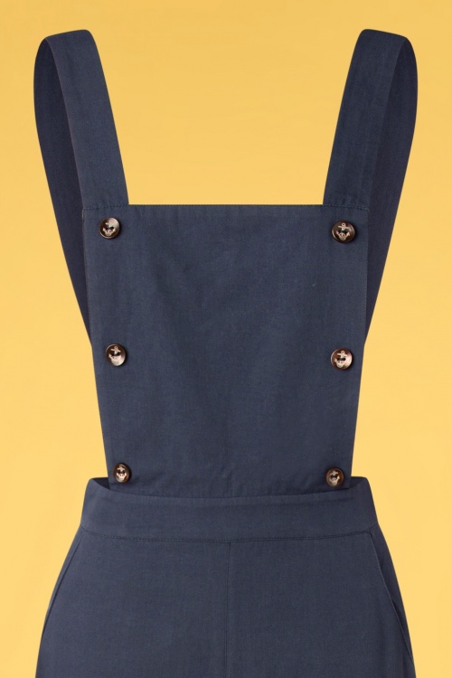Banned Retro - Starboard dungarees in marineblauw 3