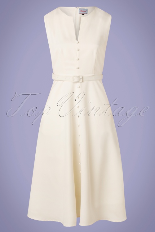 Banned Retro - 50s Daydream Swing Dress in Off White