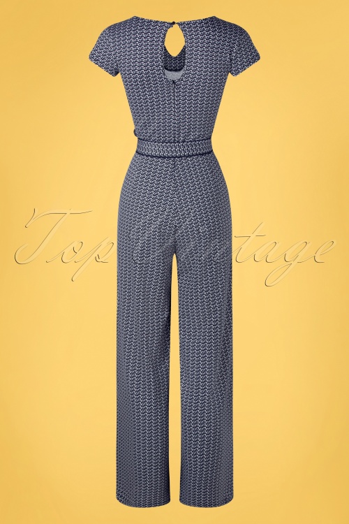 Mademoiselle YéYé - 60s Great Day Jumpsuit in Sunglasses Blue 2