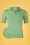 60s Love Books Knit Polo Top in Jade Green