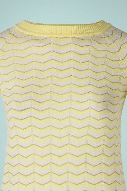 Mademoiselle YéYé - 60s Up And Down Knit Top in Mellow Yellow 3