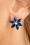 Puces d'oreille Flower Années 50 en Bleu Roi