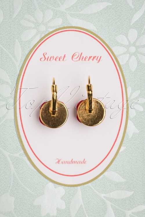 Sweet Cherry - Sparkling Poppy Earrings Années 50 en rouge 2