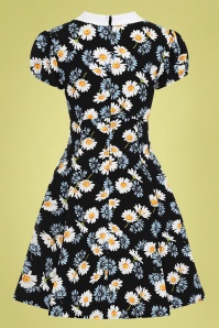 Bunny - 50s Daisy Mini Dress in Black 5