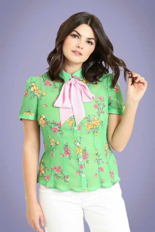 Bunny - 50s Adelina Blouse in Green