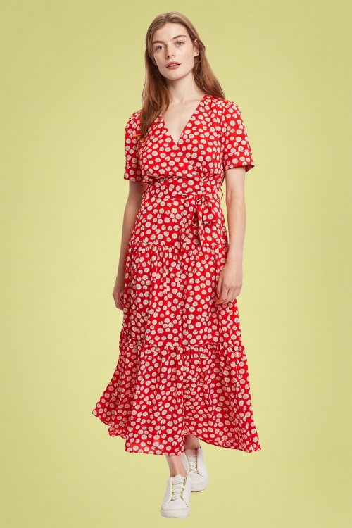 Louche - Emin Daisy Dancer maxi-jurk in rood 2