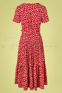 Louche - Emin Daisy Dancer maxi-jurk in rood 4