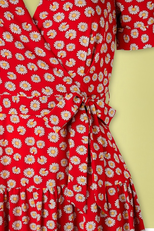 Louche - 70s Emin Daisy Dancer Maxi Dress in Red 5
