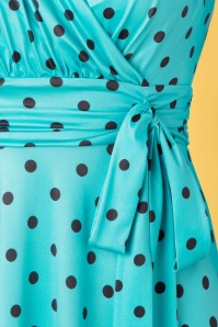 Vintage Chic for Topvintage - 50s Caryl Polkadot Swing Dress in Sky Blue and Black 4