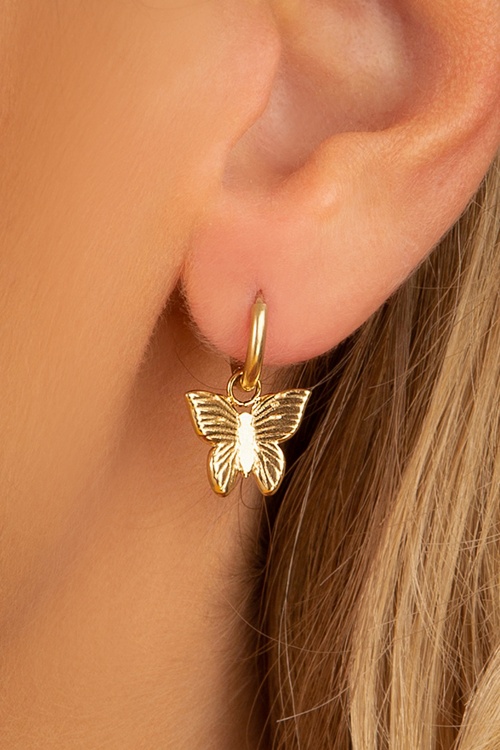 Day&Eve by Go Dutch Label - 50s Butterfly Earrings in Gold