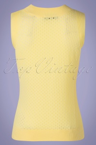 Mademoiselle YéYé - 60s Hot Days Knit Top in Mellow Yellow 2
