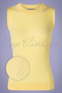 Mademoiselle YéYé - 60s Hot Days Knit Top in Mellow Yellow