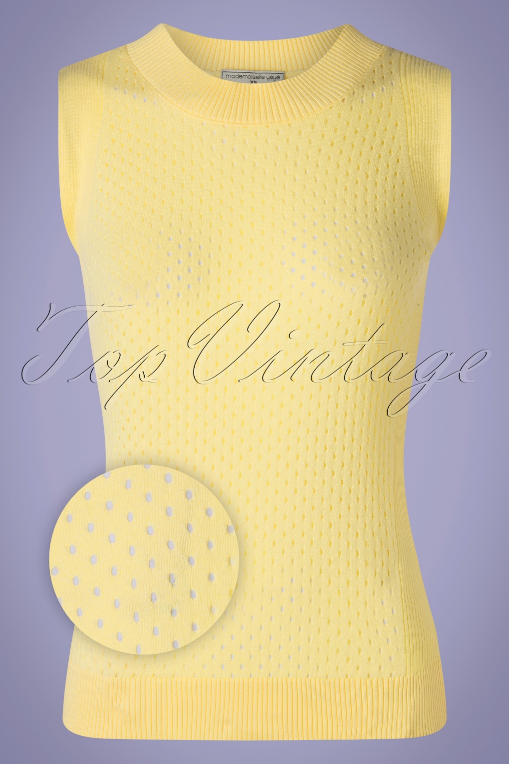 60s Hot Days Knit Top in Mellow Yellow