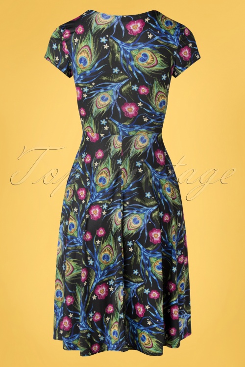 Vintage Chic for Topvintage - Paola Peacock Swing Kleid in Schwarz 2