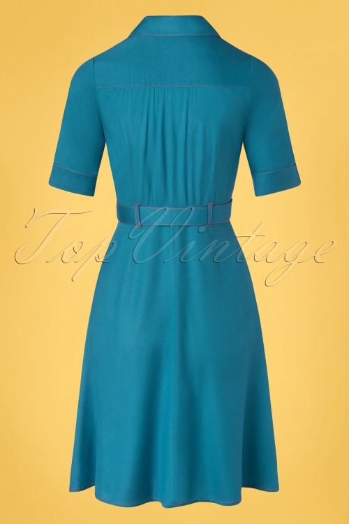 Circus - 60s Sara Solid Dress in Blue 2